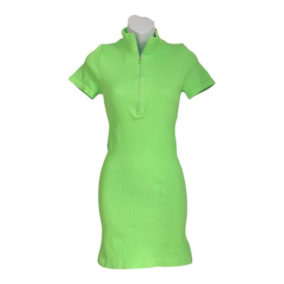 NWOT OQQ Zip Front Short Sleeve Mini Bodycon Dress - Picture 1 of 8